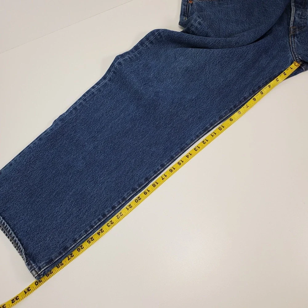 Levi's 501 Mens 48x32 Original‎ Fit 100% Cotton Button Fly Dark Wash Blue Jeans